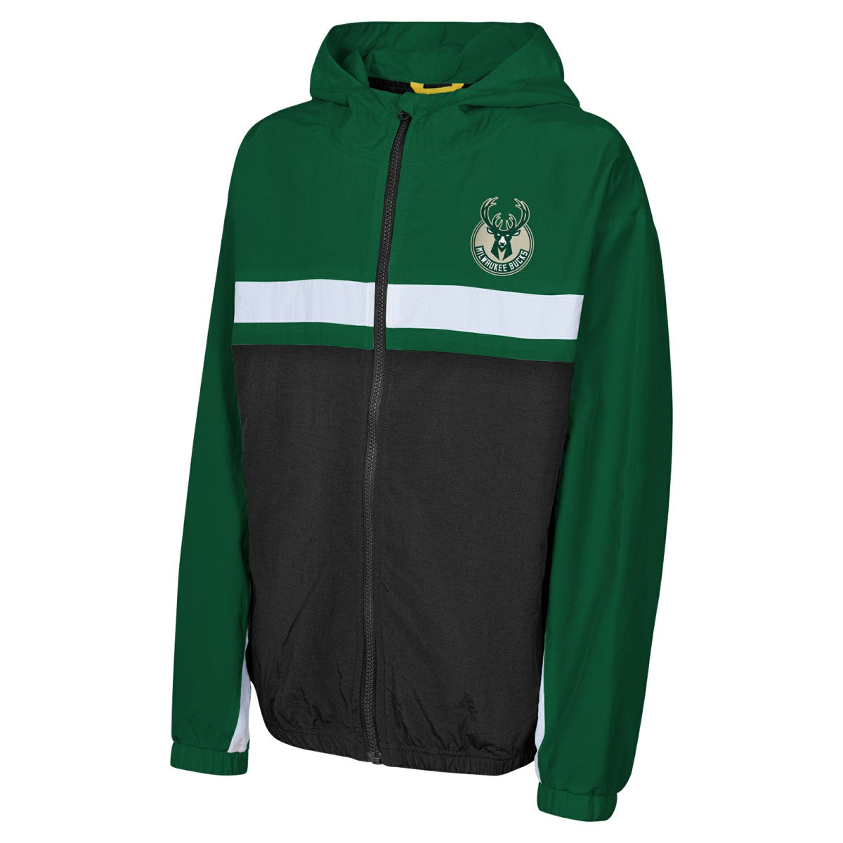 Milwaukee Bucks Youth Headliner Windbreaker Full-Zip Hoodie Jacket Hunter Green outlet