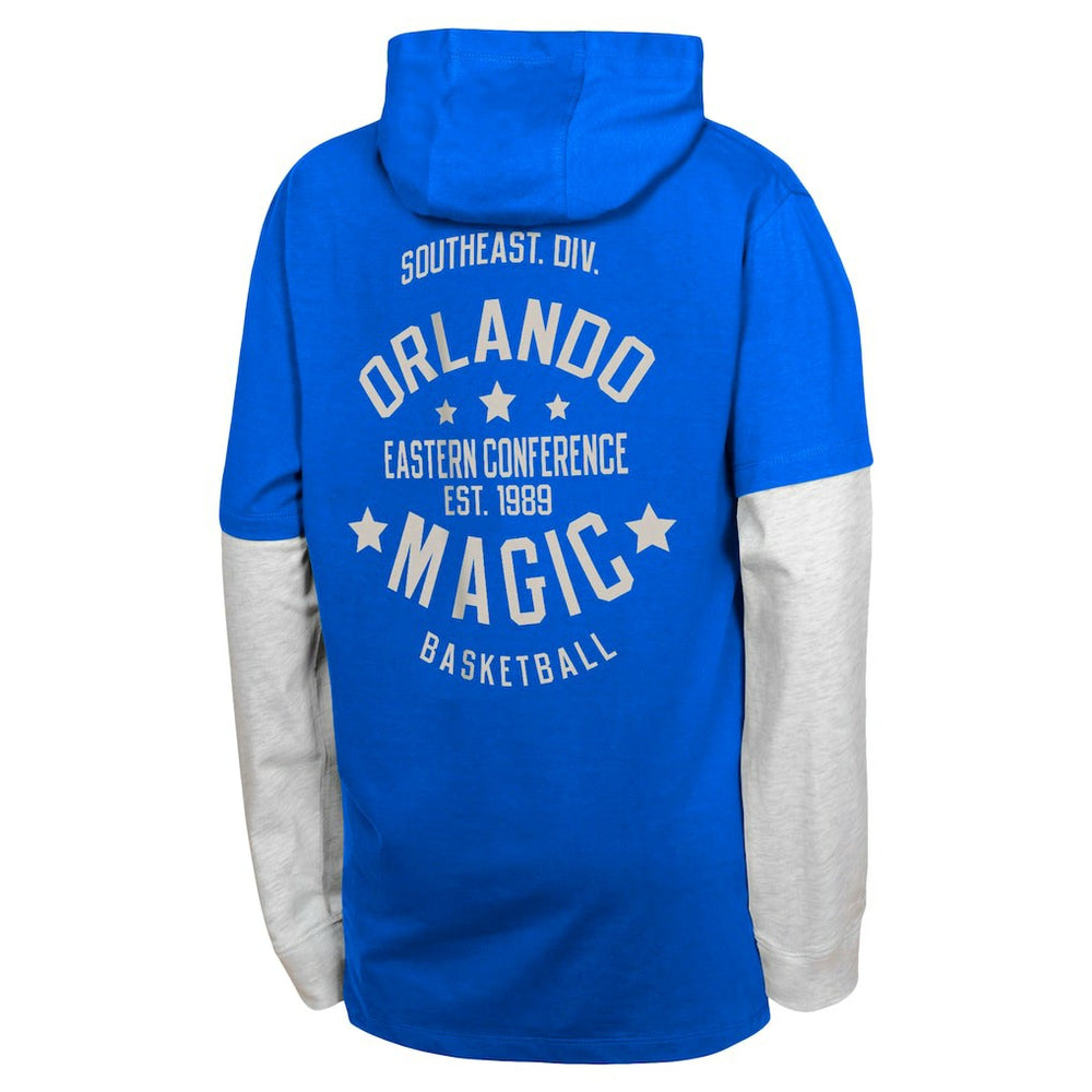Orlando Magic Youth Small Ball Long Sleeve Hoodie T-Shirt Blue