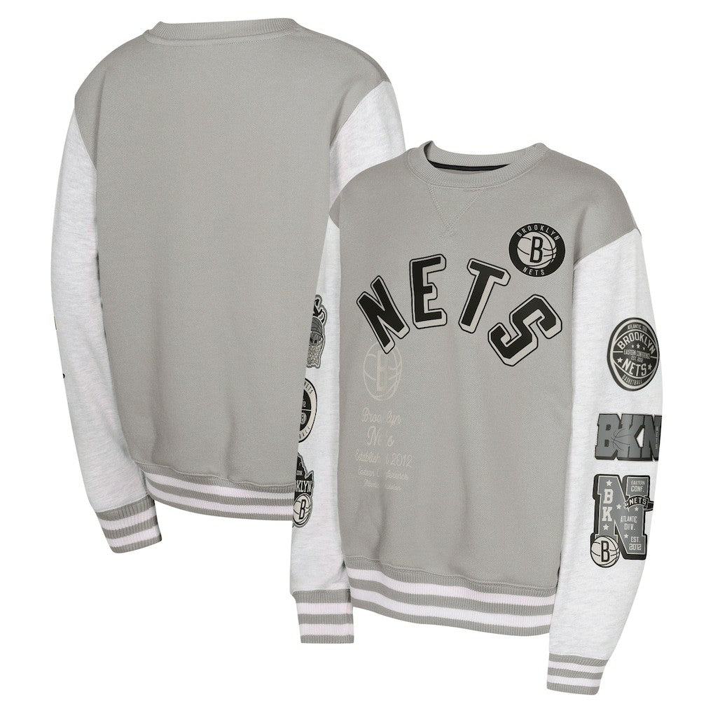 Brooklyn Nets Youth Star Treatment Pullover Sweatshirt Gray