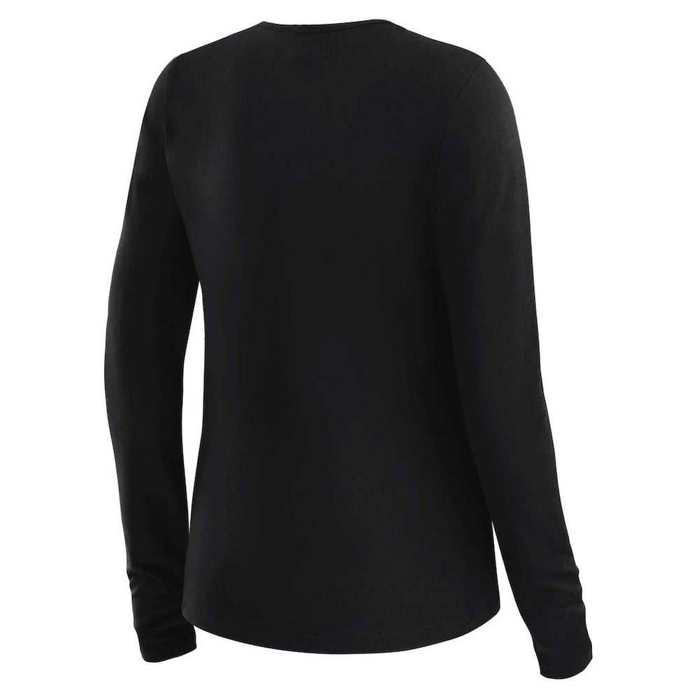 Washington Commanders WEAR by Erin Andrews x Gracie Hunt Women's Mesh Panel Long Sleeve T-Shirt - Black T-shirts