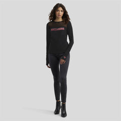 Tampa Bay Buccaneers WEAR by Erin Andrews x Gracie Hunt Women's Mesh Panel Long Sleeve T-Shirt - Black T-shirts