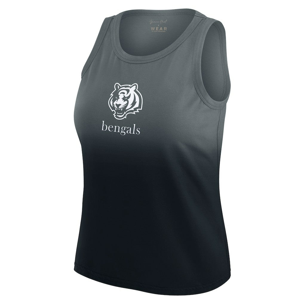 Cincinnati Bengals WEAR by Erin Andrews x Gracie Hunt Women's Ombre Tank Top - Black Tops