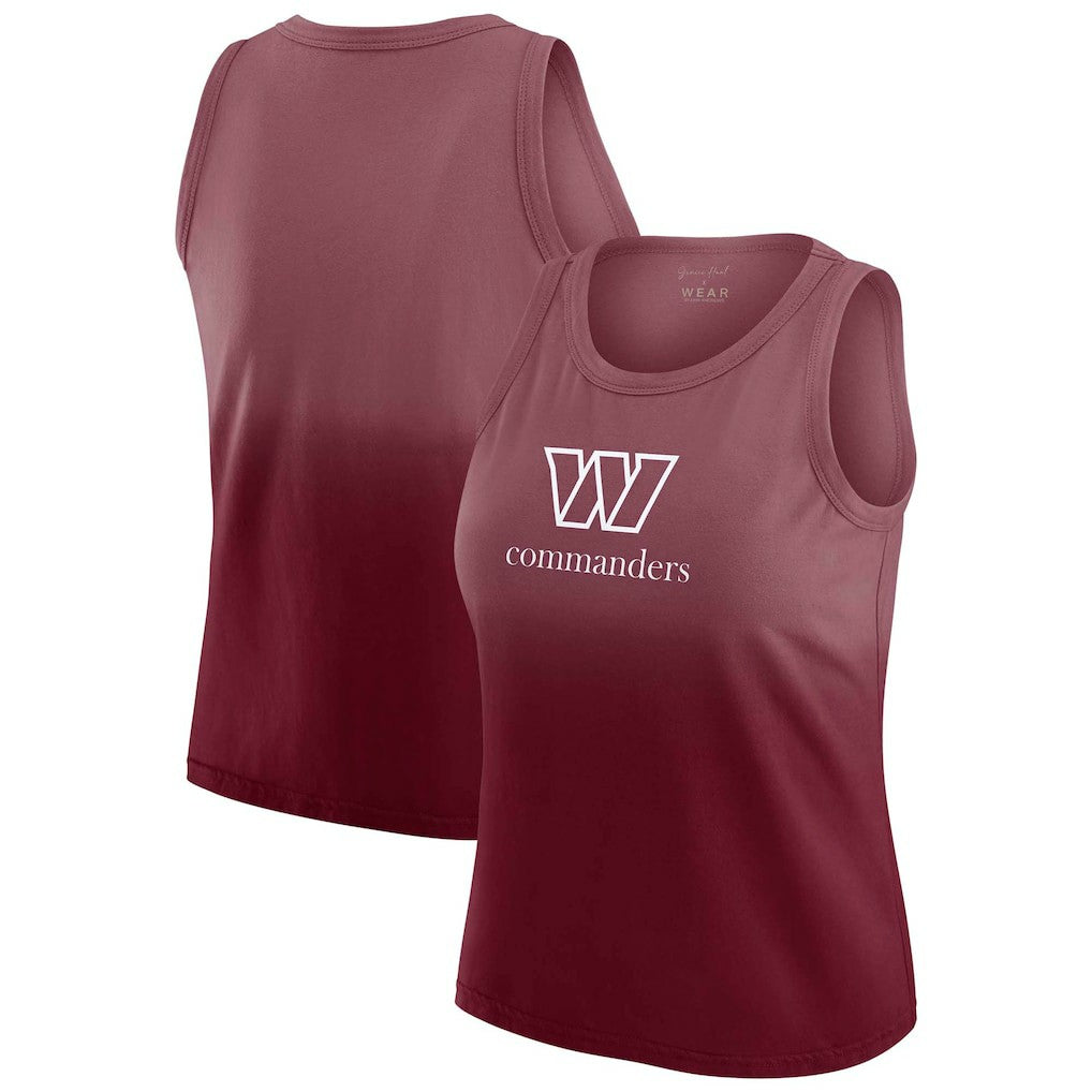 Washington Commanders WEAR by Erin Andrews x Gracie Hunt Women's Ombre Tank Top - Burgundy Tops
