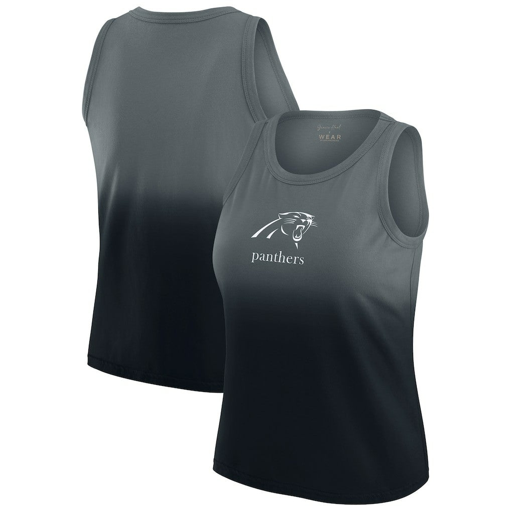 Carolina Panthers WEAR by Erin Andrews x Gracie Hunt Women's Ombre Tank Top - Black Tops
