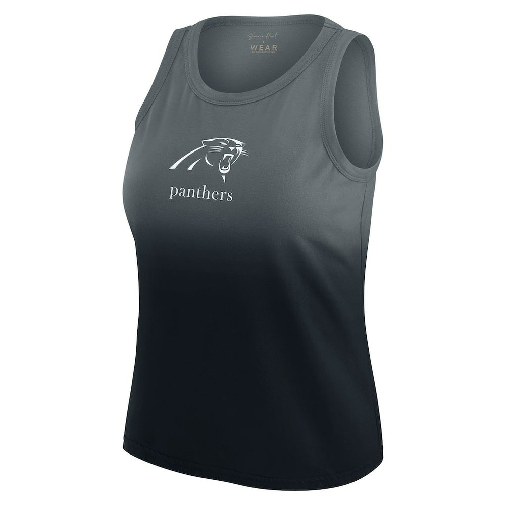 Carolina Panthers WEAR by Erin Andrews x Gracie Hunt Women's Ombre Tank Top - Black Tops