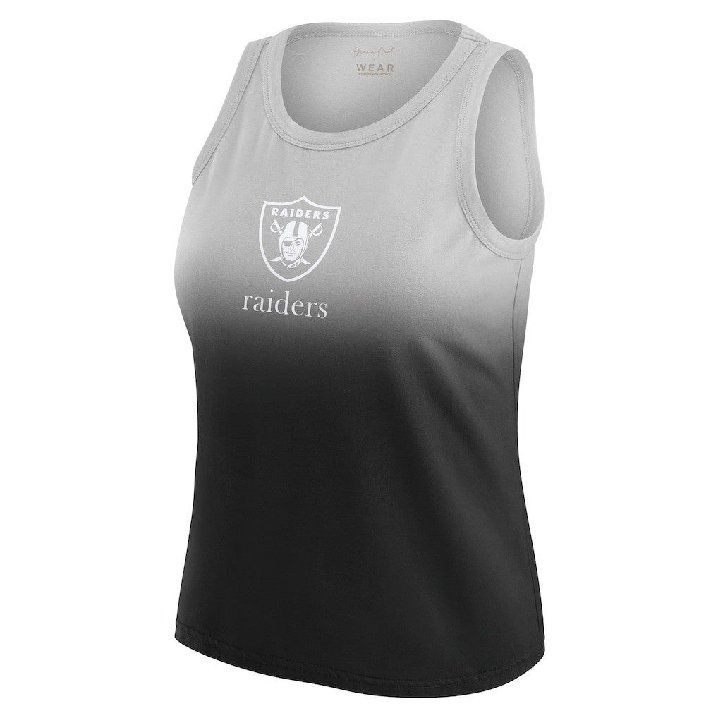 Las Vegas Raiders WEAR by Erin Andrews x Gracie Hunt Women's Ombre Tank Top - Black Tops