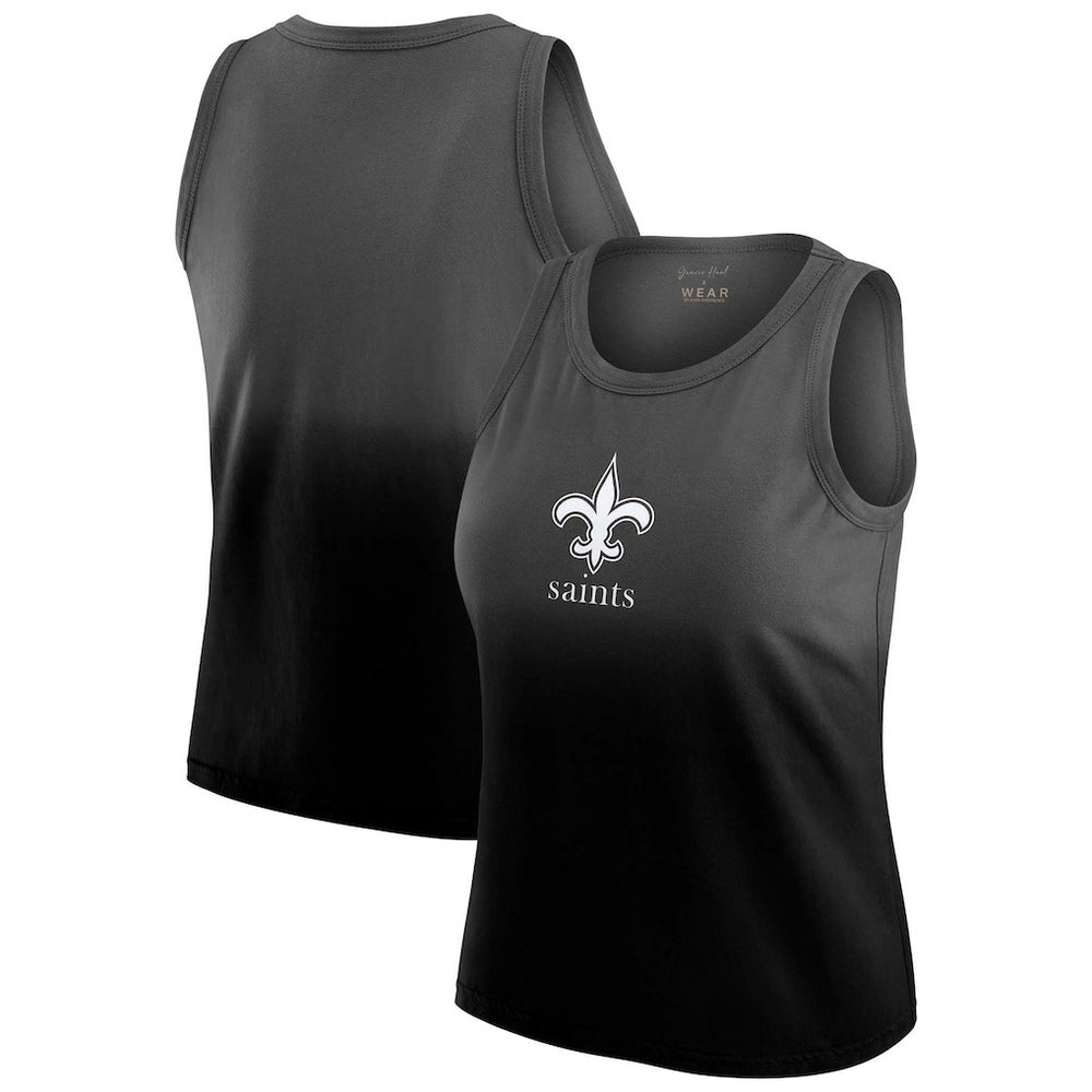New Orleans Saints WEAR by Erin Andrews x Gracie Hunt Women's Ombre Tank Top - Black Tops