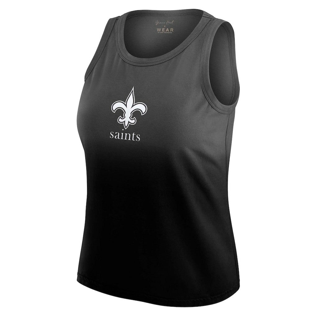 New Orleans Saints WEAR by Erin Andrews x Gracie Hunt Women's Ombre Tank Top - Black Tops