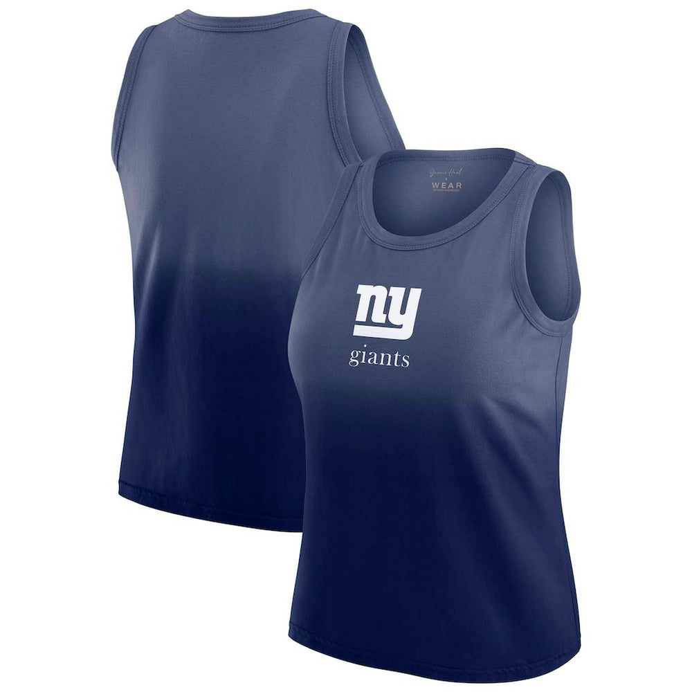 New York Giants WEAR by Erin Andrews x Gracie Hunt Women's Ombre Tank Top - Navy Tops