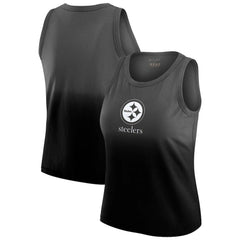 Pittsburgh Steelers WEAR by Erin Andrews x Gracie Hunt Women's Ombre Tank Top - Black Tops