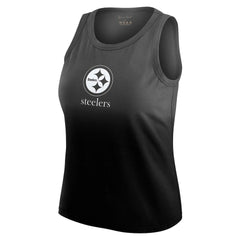 Pittsburgh Steelers WEAR by Erin Andrews x Gracie Hunt Women's Ombre Tank Top - Black Tops