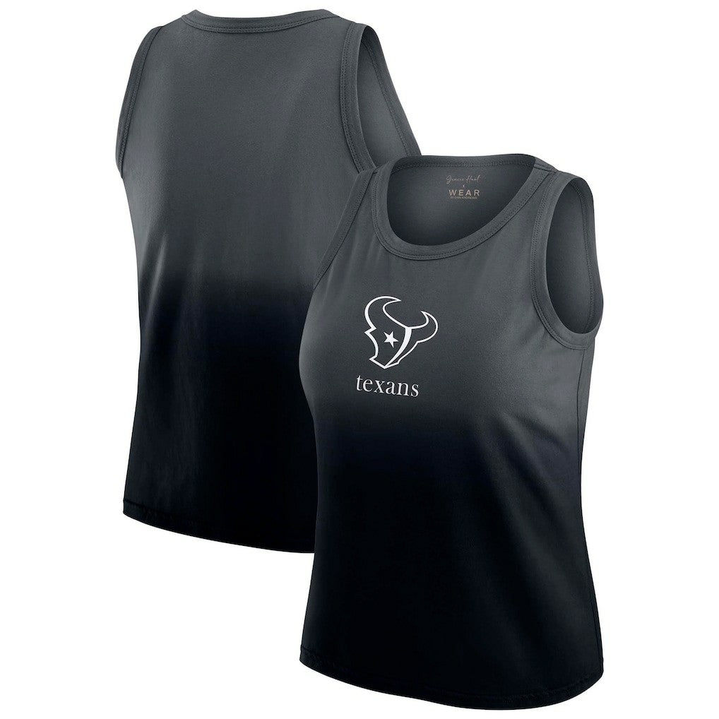 Houston Texans WEAR by Erin Andrews x Gracie Hunt Women's Ombre Tank Top - Navy Tops