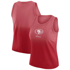 San Francisco 49ers WEAR by Erin Andrews x Gracie Hunt Women's Ombre Tank Top - Scarlet Tops