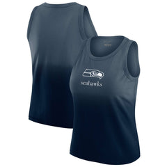 Seattle Seahawks WEAR by Erin Andrews x Gracie Hunt Women's Ombre Tank Top - Navy Tops