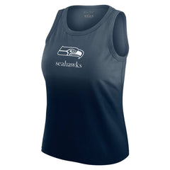 Seattle Seahawks WEAR by Erin Andrews x Gracie Hunt Women's Ombre Tank Top - Navy Tops
