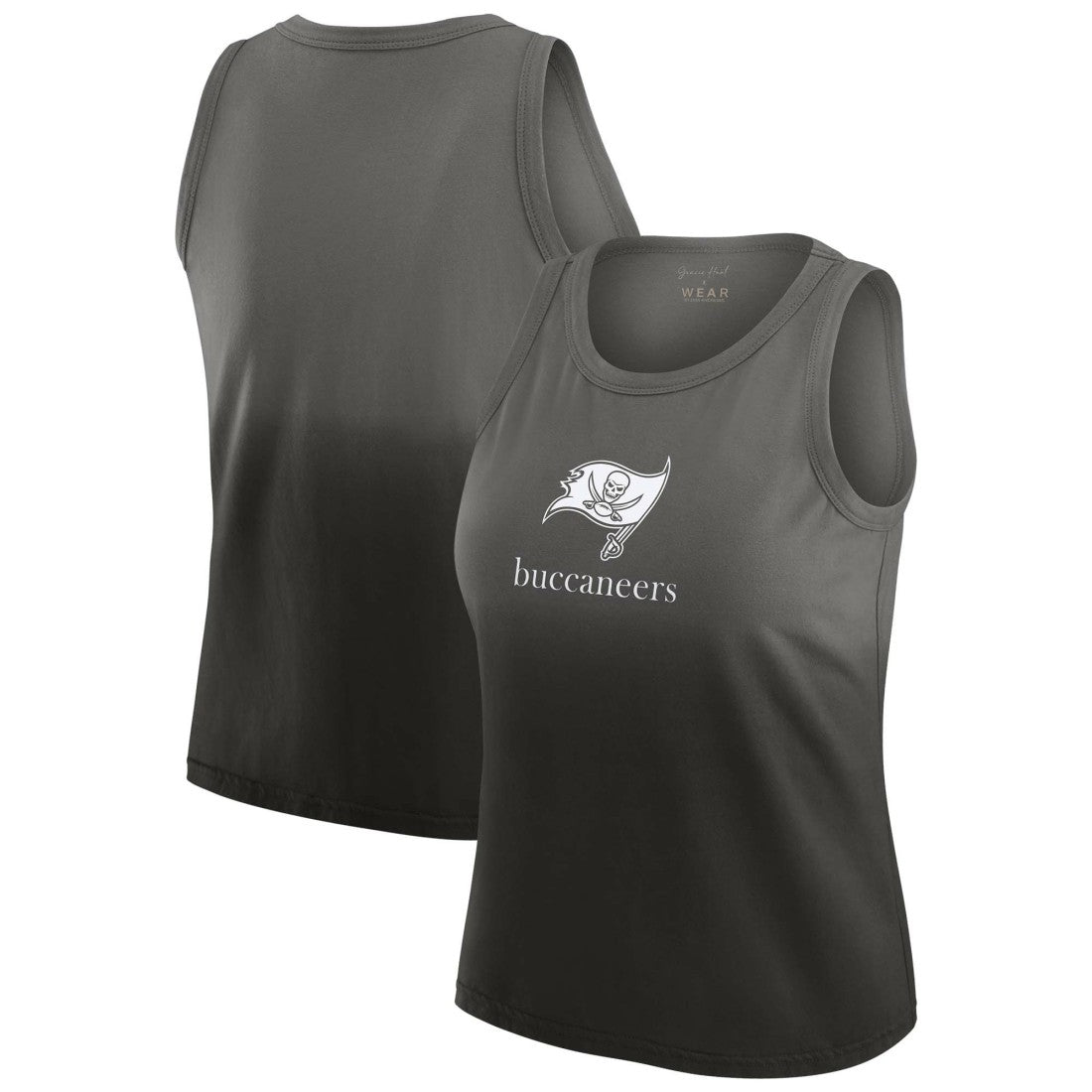 Tampa Bay Buccaneers WEAR by Erin Andrews x Gracie Hunt Women's Ombre Tank Top - Pewter Tops