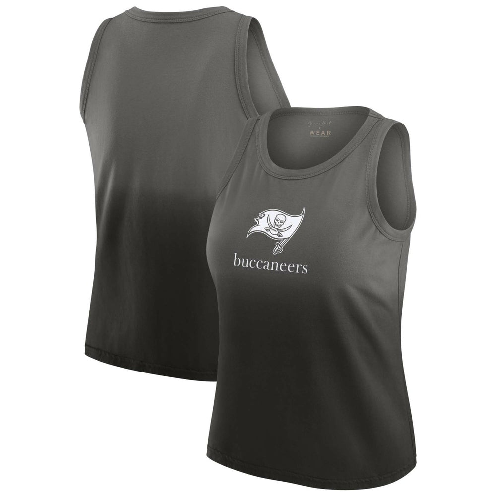 Tampa Bay Buccaneers WEAR by Erin Andrews x Gracie Hunt Women's Ombre Tank Top - Pewter Tops