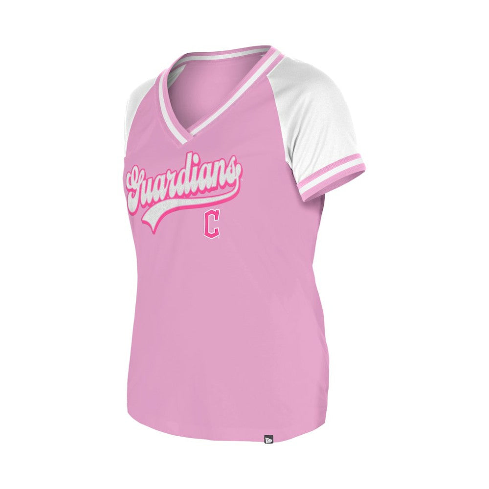 Cleveland Guardians New Era Women's Gameday V-Neck T-Shirt - Light Pink T-shirts