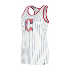 Cleveland Guardians New Era Women's Gameday Pinstripe Tank Top - White Tanks