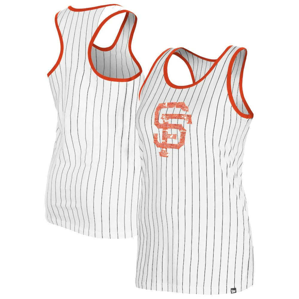 San Francisco Giants New Era Women's Gameday Pinstripe Tank Top - White Tanks
