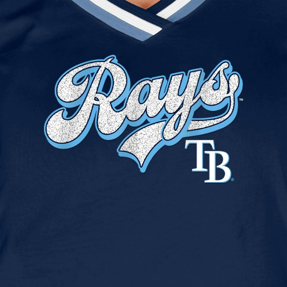 Tampa Bay Rays New Era Women's Gameday Raglan V-Neck T-Shirt - Navy T-shirts