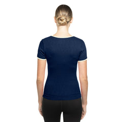 Atlanta Braves New Era Women's Throwback Lace Up T-Shirt - Navy T-shirts