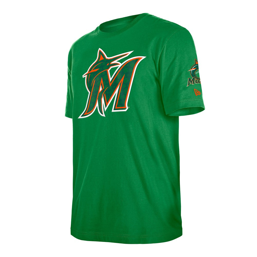Miami Marlins New Era St. Patrick's Day Shamrock Fill T-Shirt - Kelly Green T-shirts