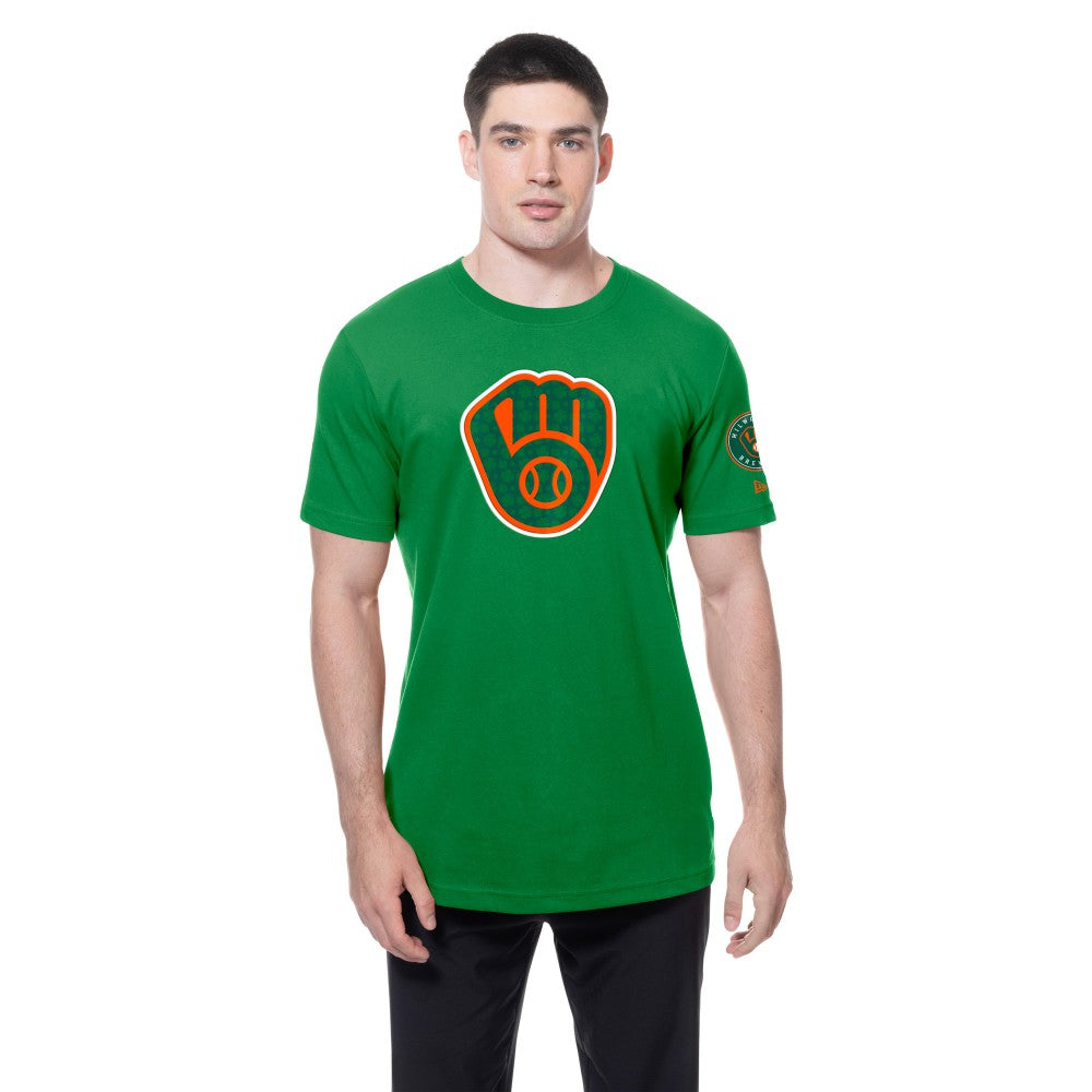 Milwaukee Brewers New Era St. Patrick's Day Shamrock Fill T-Shirt - Kelly Green T-shirts