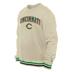Cincinnati Reds New Era St. Patrick's Day Twill Pullover Sweatshirt - Cream Pullover