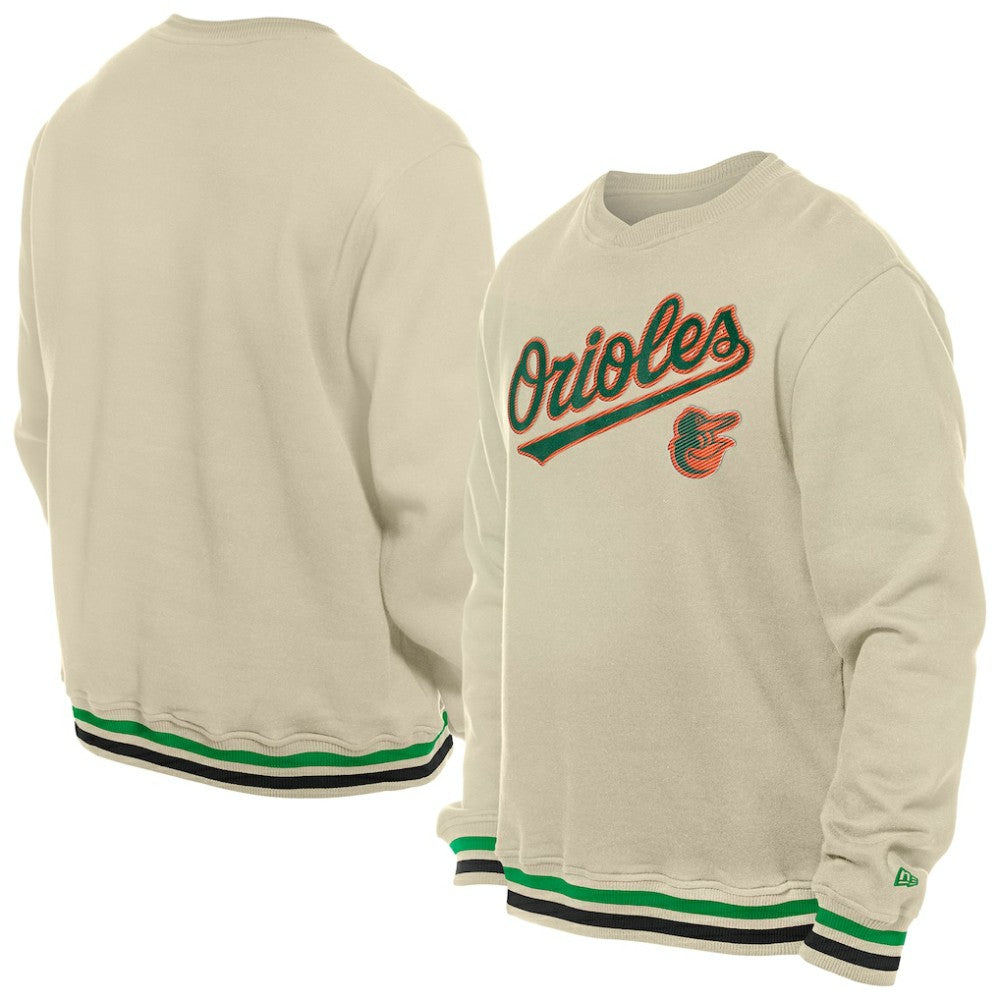 Baltimore Orioles New Era St. Patrick's Day Twill Pullover Sweatshirt - Cream Pullover