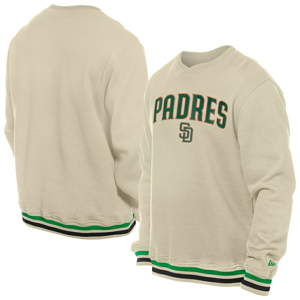 San Diego Padres New Era St. Patrick's Day Twill Pullover Sweatshirt - Cream Pullover