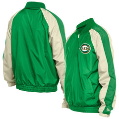 Cincinnati Reds New Era St. Patrick's Day Ripstop Raglan Quarter-Zip Windbreaker - Kelly Green Tops