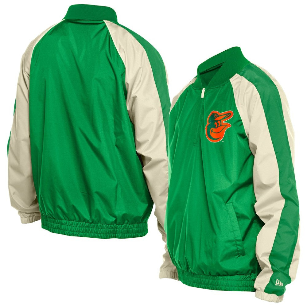 Baltimore Orioles New Era St. Patrick's Day Ripstop Raglan Quarter-Zip Windbreaker - Kelly Green Tops