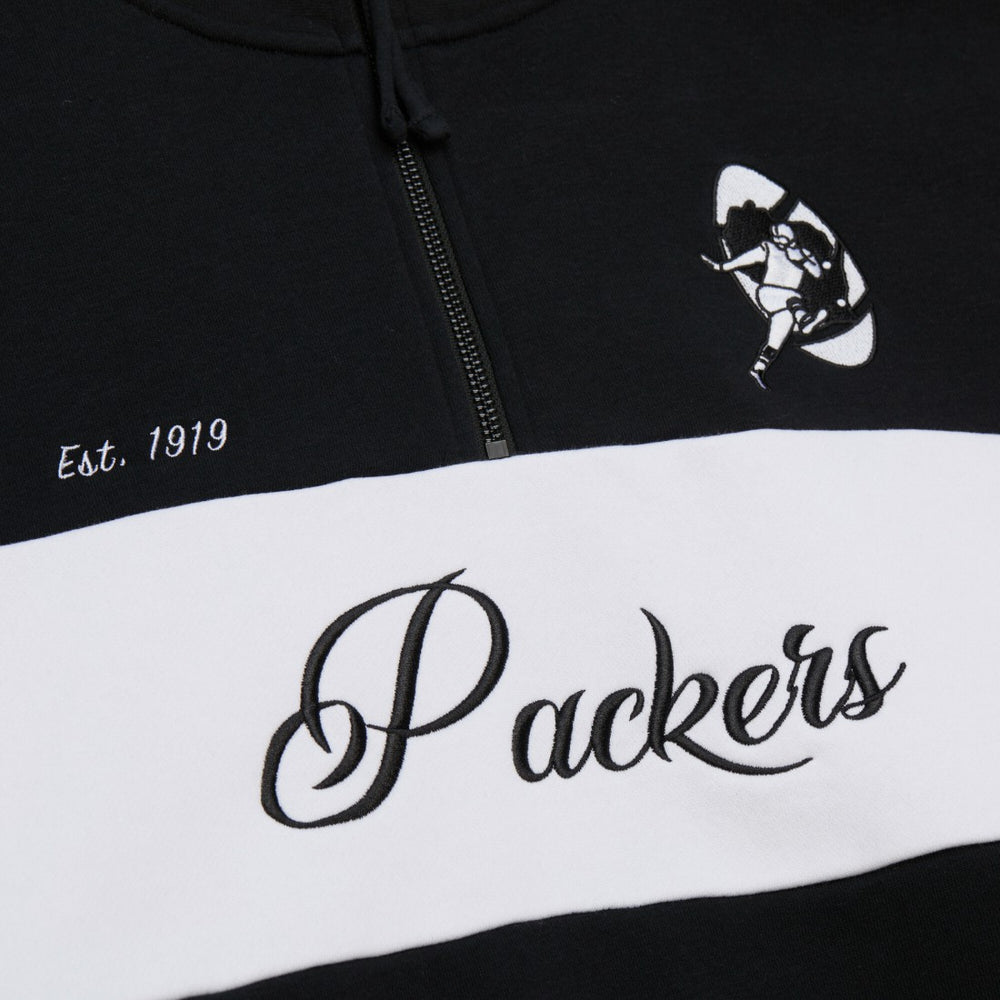 Green Bay Packers Women's Quarter-Zip Jacket - Black Jackets