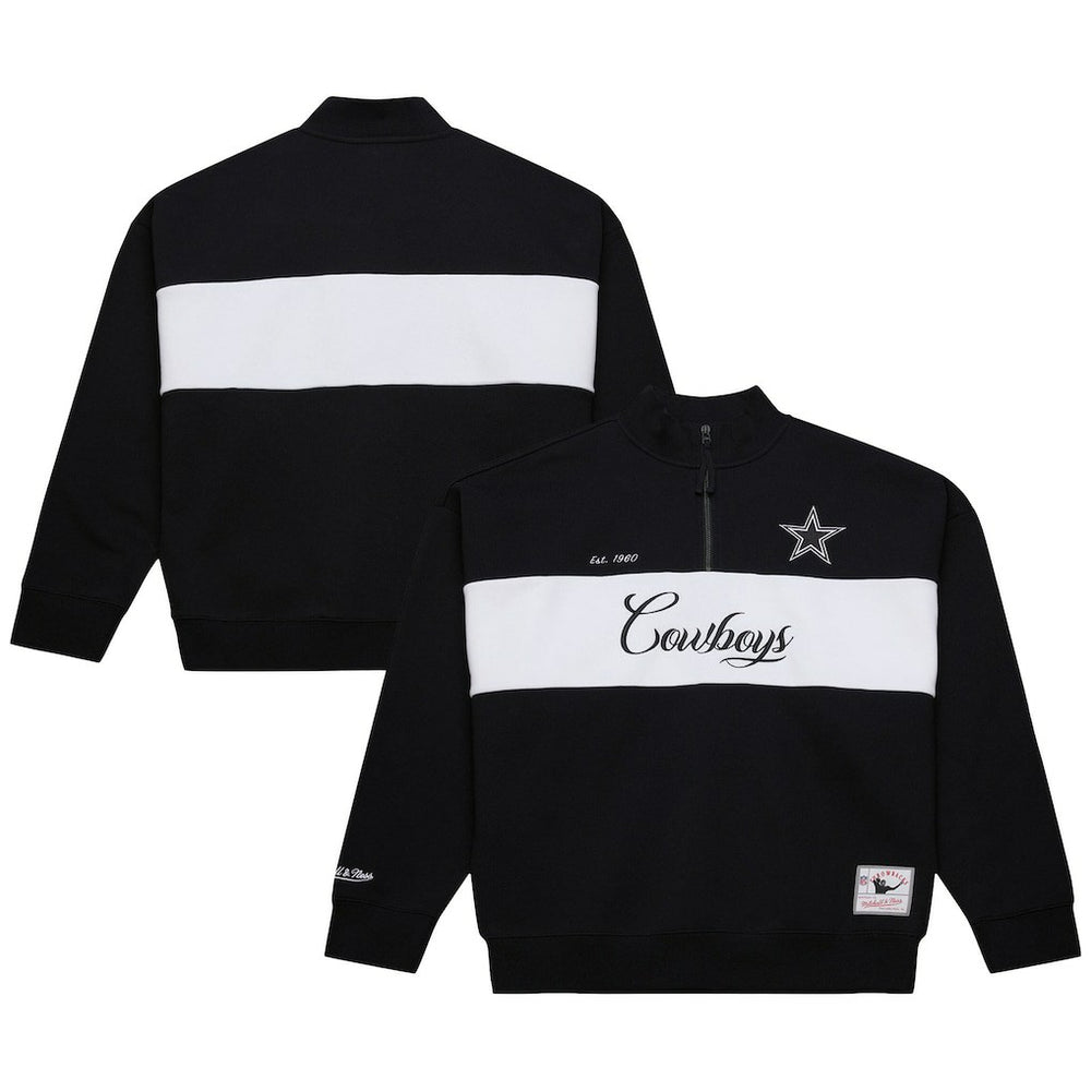 Dallas Cowboys Women's Quarter-Zip Jacket - Black Jackets