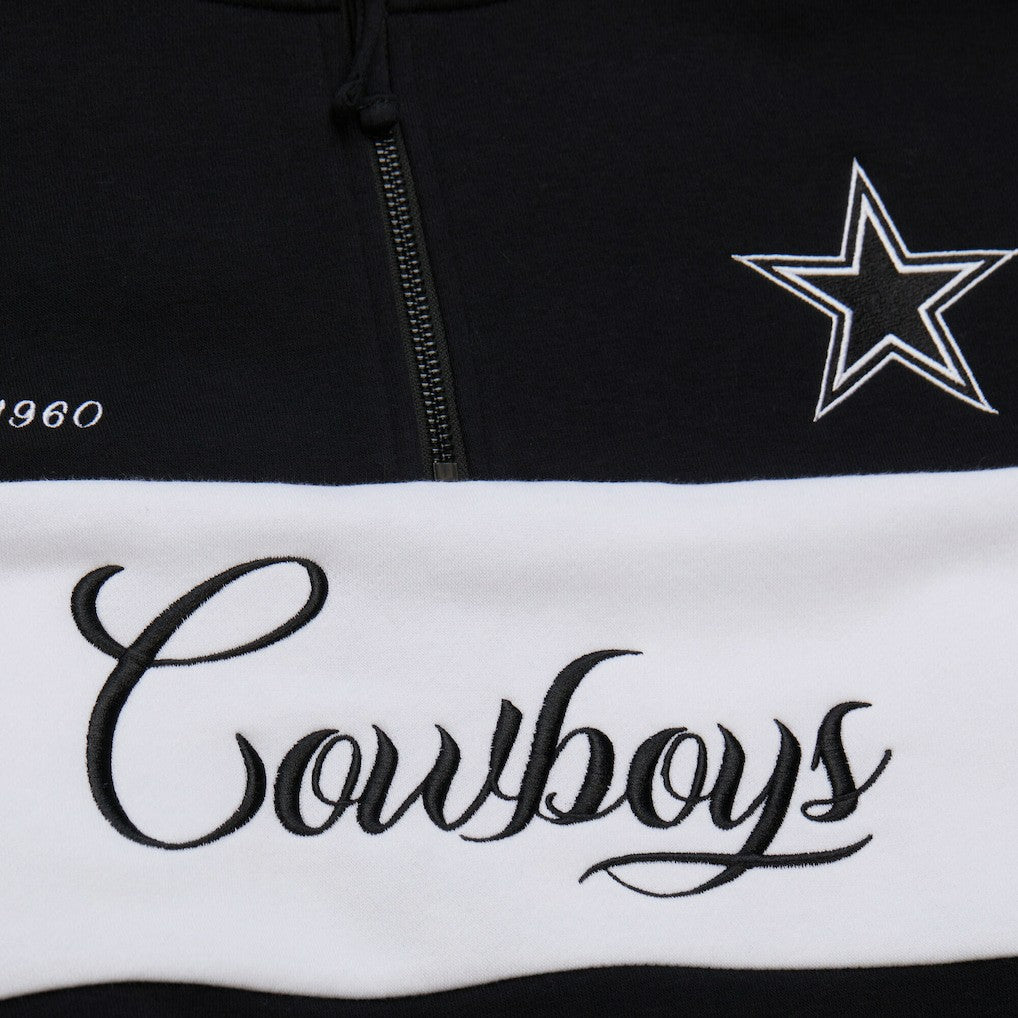 Dallas Cowboys Women's Quarter-Zip Jacket - Black Jackets