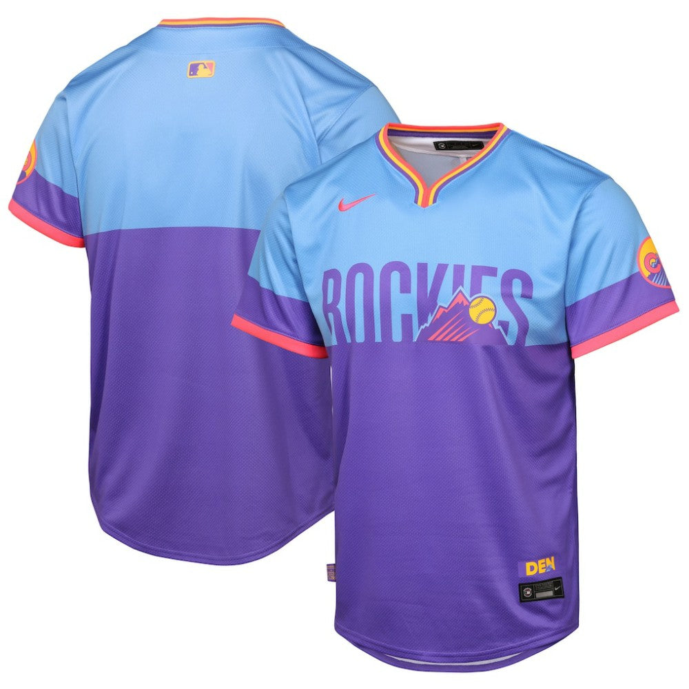 Colorado Rockies Nike Youth 2025 City Connect Limited Jersey - Purple/Light Blue Jerseys