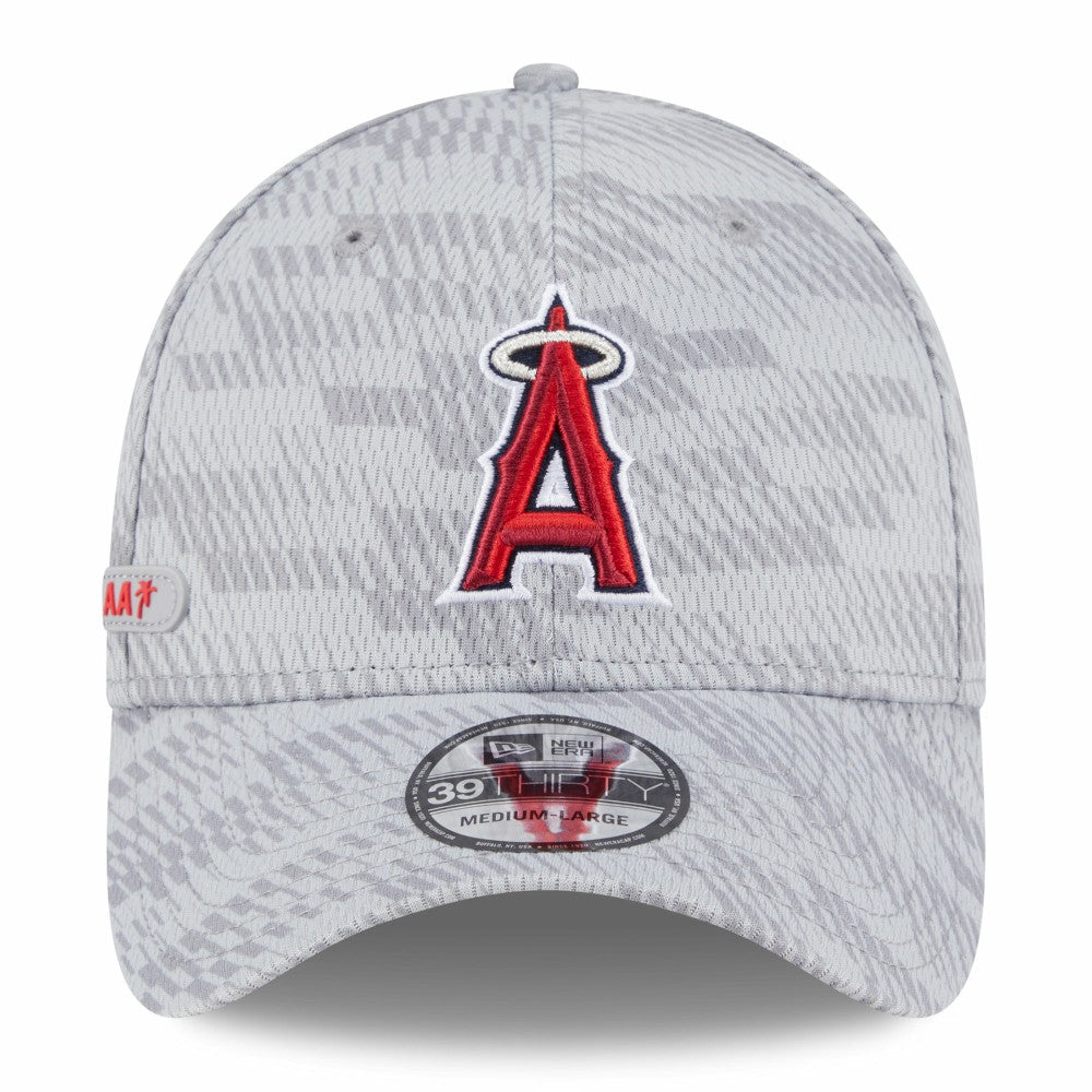 Los Angeles Angels New Era 2025 MLB Clubhouse 39THIRTY Flex Hat - Gray Hats
