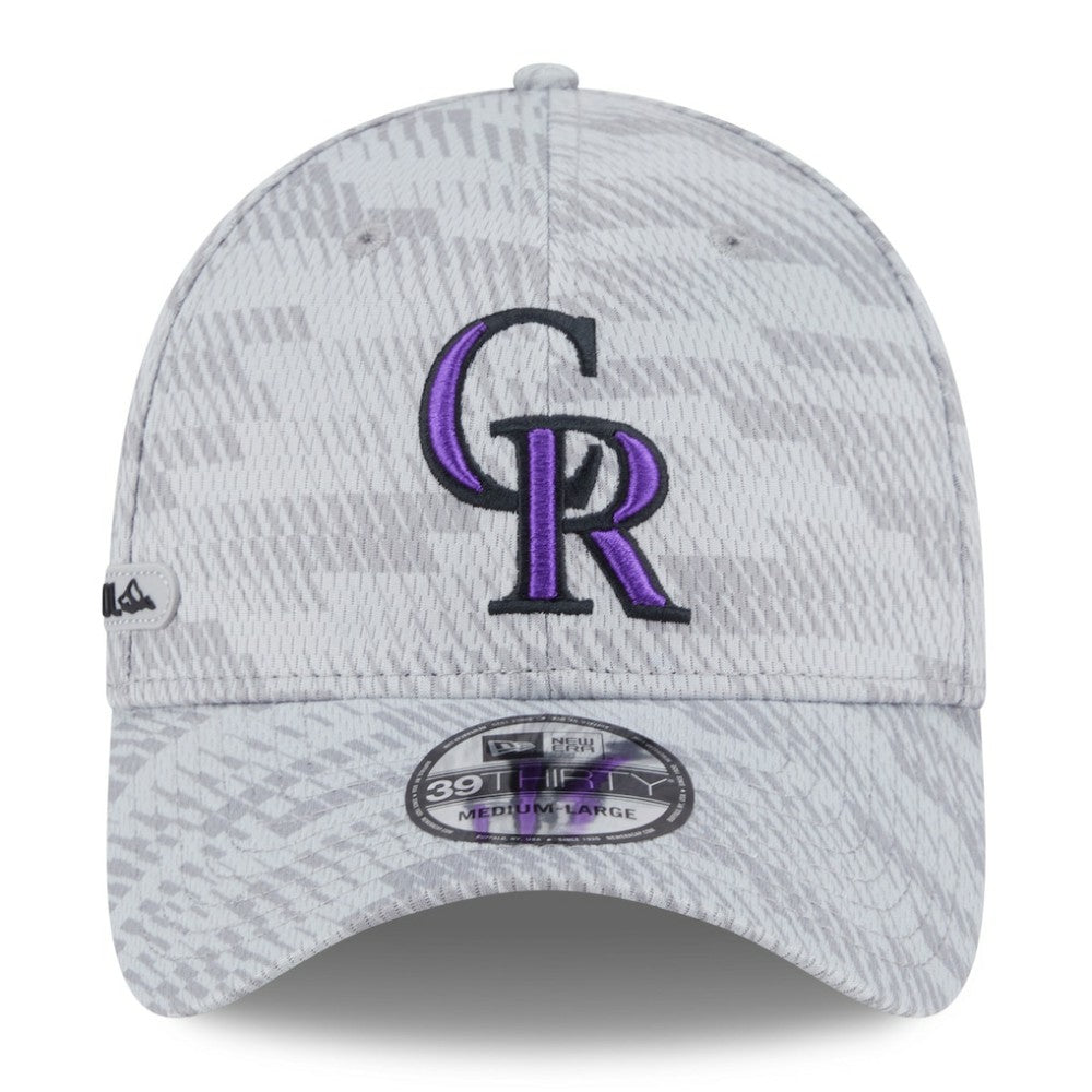 Colorado Rockies New Era 2025 MLB Clubhouse 39THIRTY Flex Hat - Gray Hats