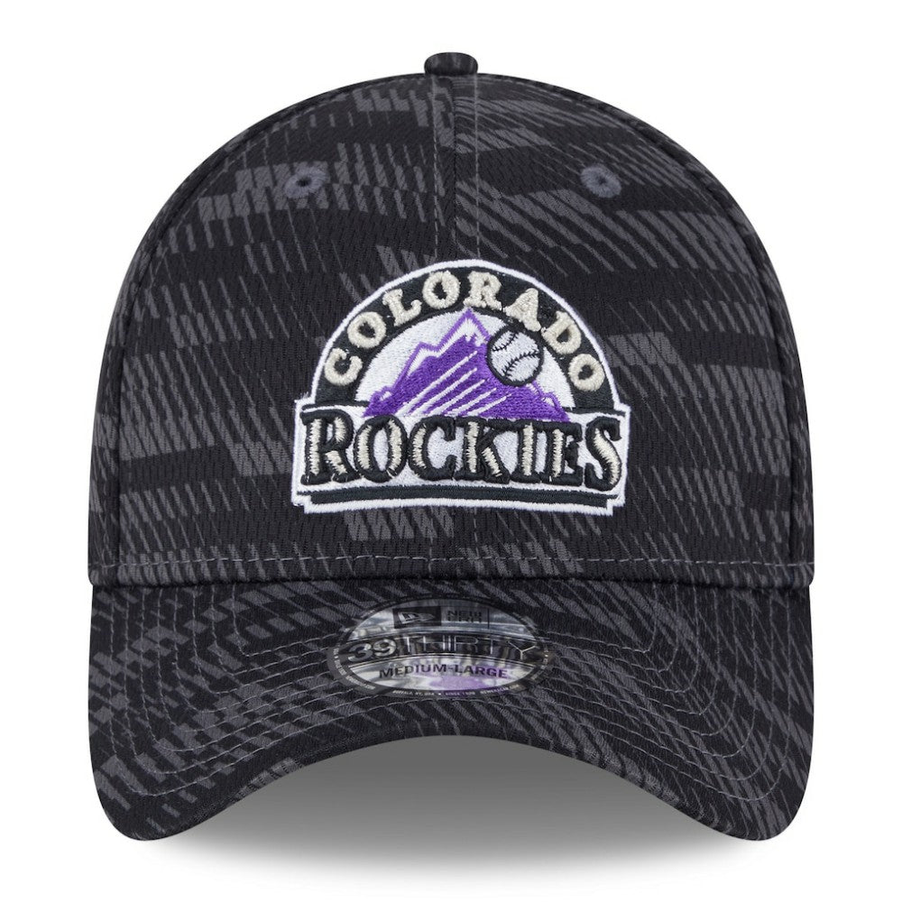 Colorado Rockies New Era 2025 MLB Clubhouse 39THIRTY Flex Hat - Black Hats