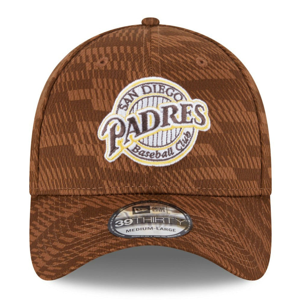 San Diego Padres New Era 2025 MLB Clubhouse 39THIRTY Flex Hat - Brown Hats
