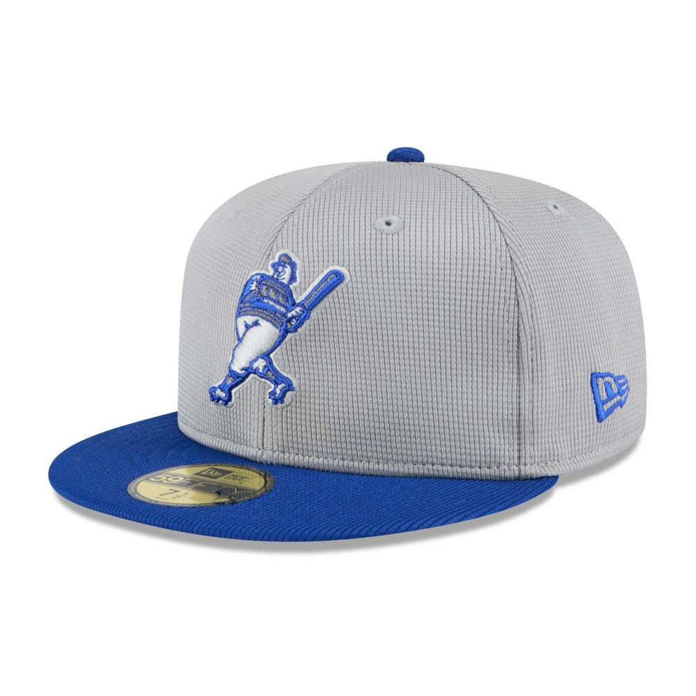 Milwaukee Brewers New Era 2025 Batting Practice 59FIFTY Fitted Hat - Gray/Royal Hats