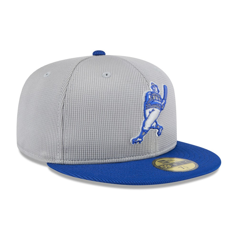 Milwaukee Brewers New Era 2025 Batting Practice 59FIFTY Fitted Hat - Gray/Royal Hats