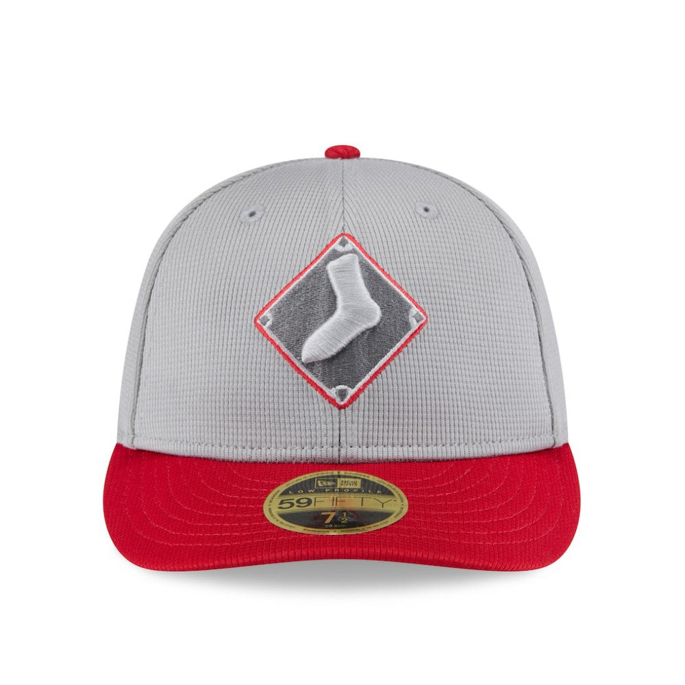 Chicago White Sox New Era 2025 Batting Practice Low Profile 59FIFTY Fitted Hat - Gray/Red Hats