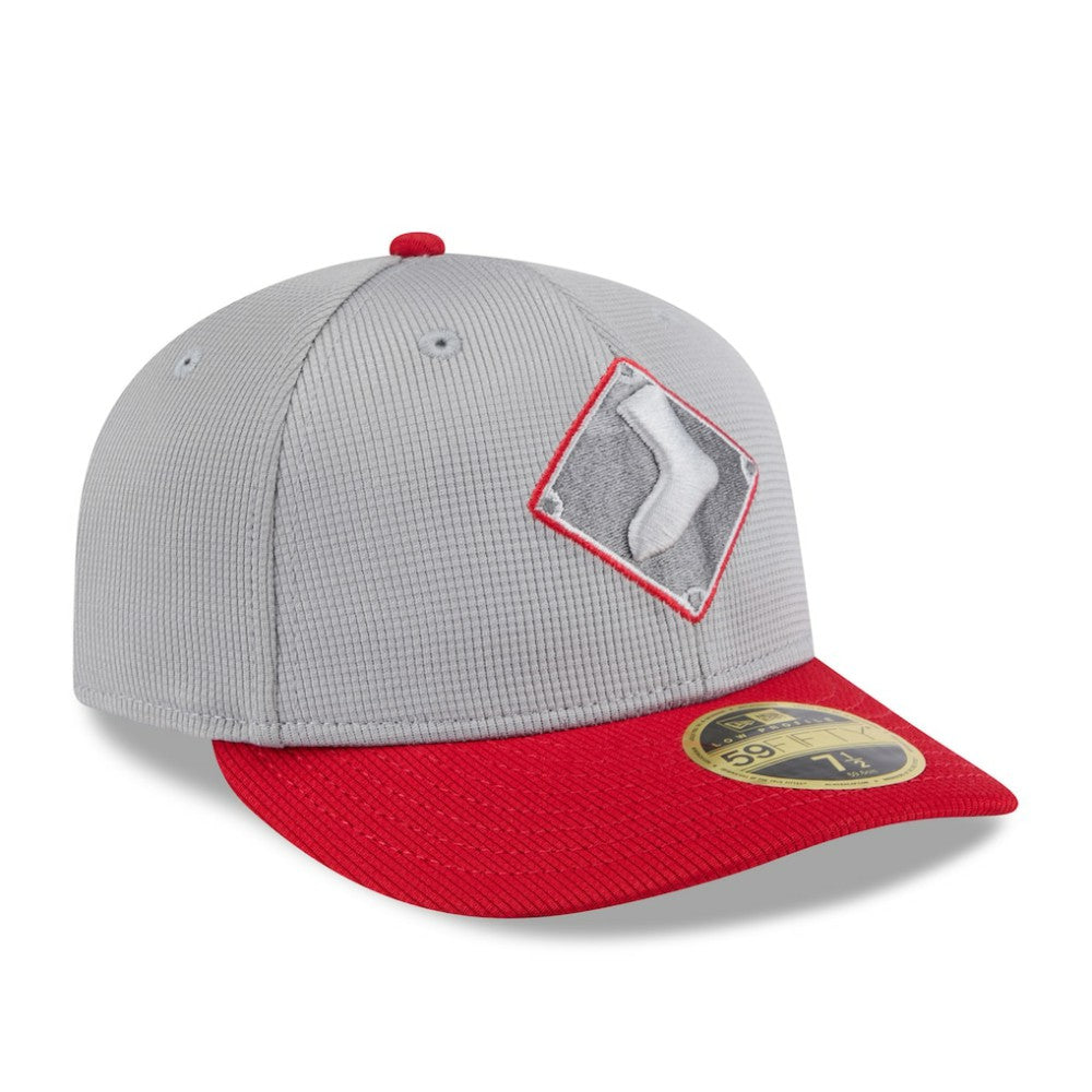 Chicago White Sox New Era 2025 Batting Practice Low Profile 59FIFTY Fitted Hat - Gray/Red Hats