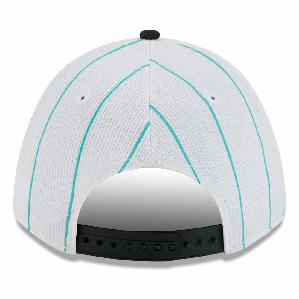 Miami Marlins New Era 2025 Batting Practice 9FORTY M-Crown Adjustable Hat - White/Black Hats