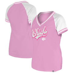 Kansas City Chiefs New Era Women's Mommy & Me V-Neck T-Shirt - Pink T-shirts