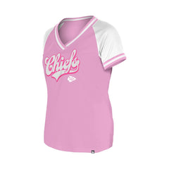 Kansas City Chiefs New Era Women's Mommy & Me V-Neck T-Shirt - Pink T-shirts