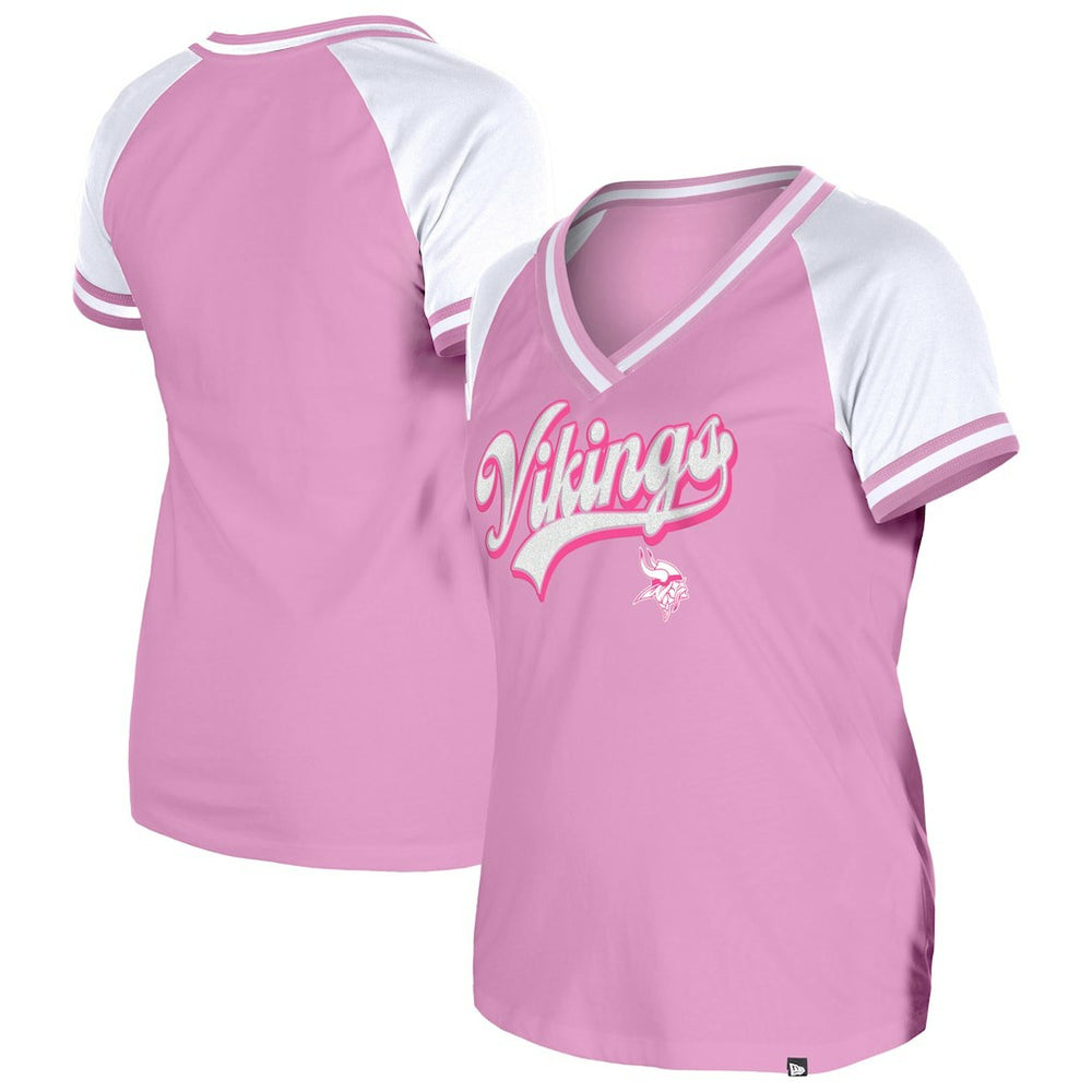 Minnesota Vikings New Era Women's Mommy & Me V-Neck T-Shirt - Pink T-shirts