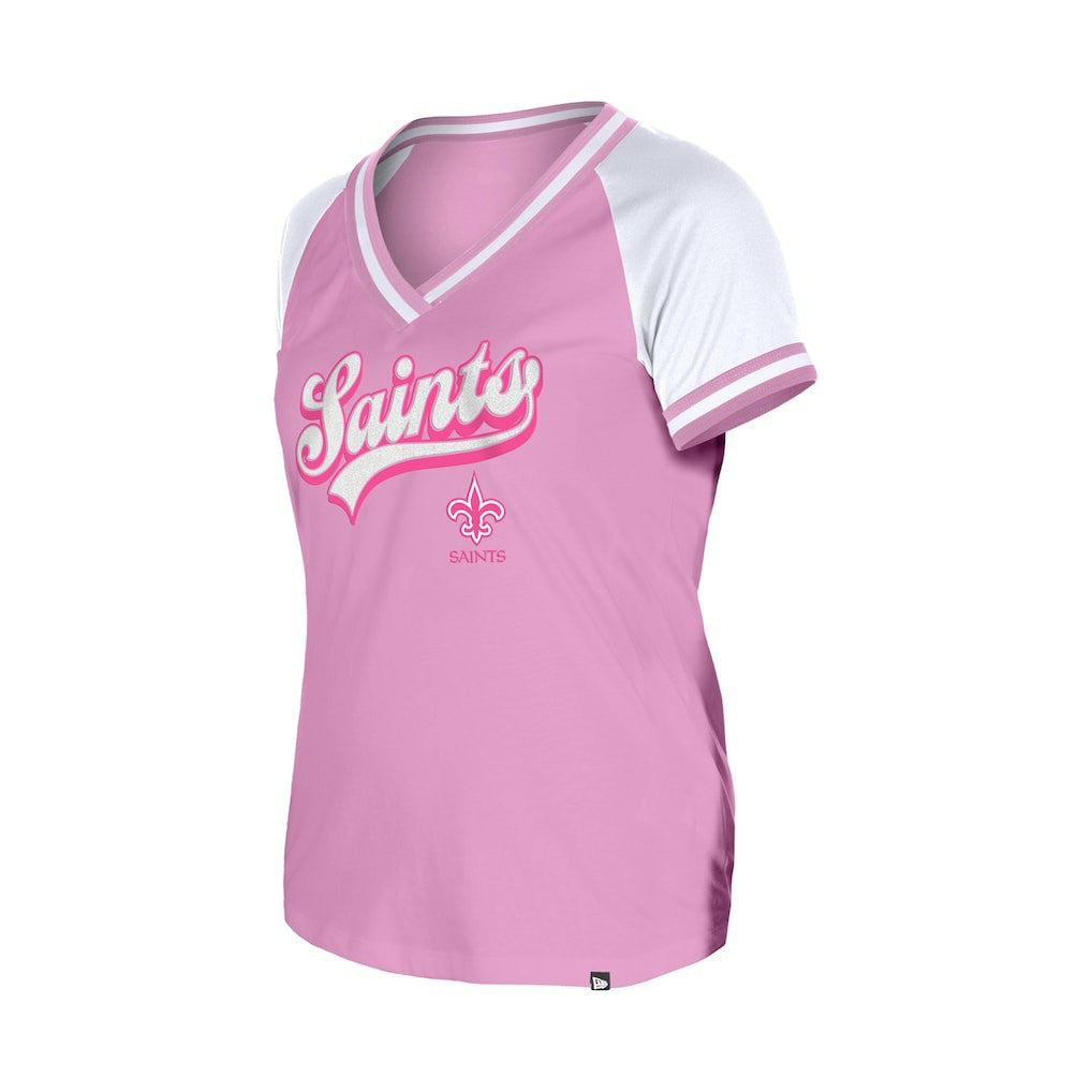 New Orleans Saints New Era Women's Mommy & Me V-Neck T-Shirt - Pink T-shirts